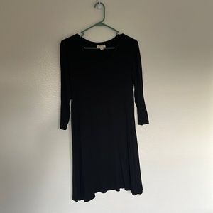 Black long sleeve flowy dress